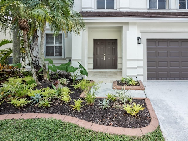 property entrance featuring a garage