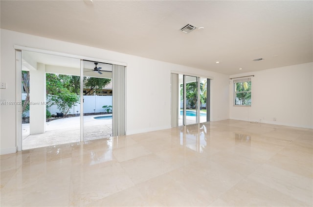 empty room with ceiling fan