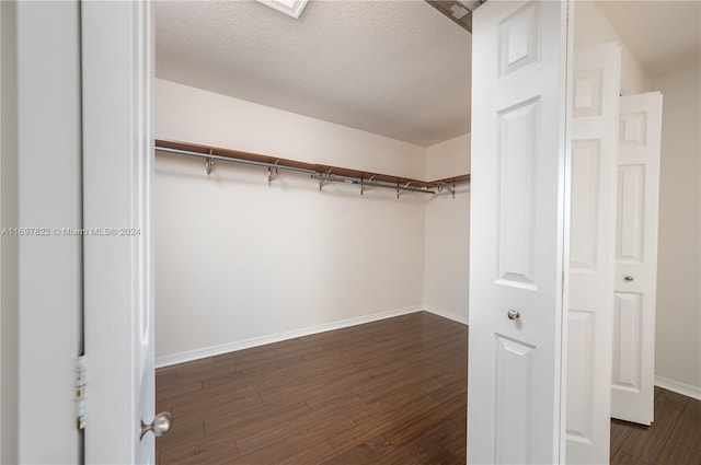 walk in closet featuring dark hardwood / wood-style flooring