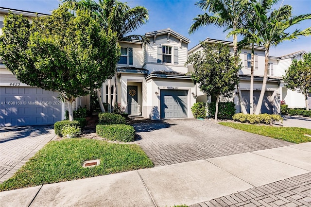 view of front of house with a garage