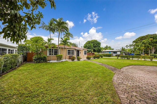 exterior space featuring a front lawn