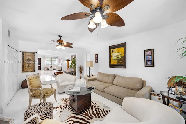 1458 Rodman St, Hollywood, FL 33020 - living area featuring a ceiling fan