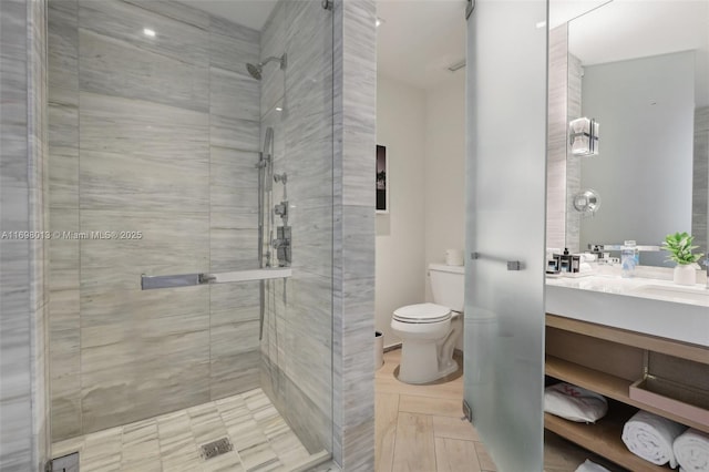 2201 Collins Ave Unit 1015, Miami Beach, FL 33139 - bathroom with a shower stall, toilet, and vanity