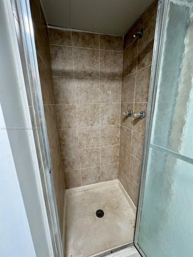 bathroom with a stall shower