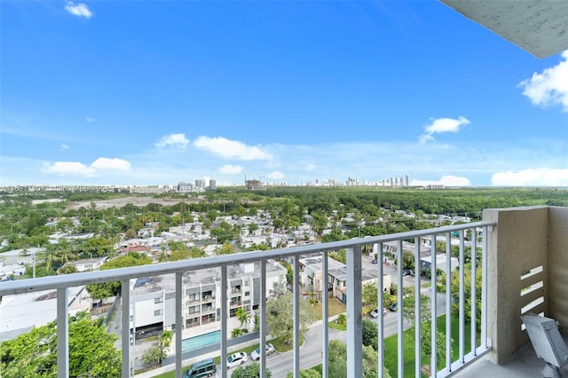 balcony with a city view