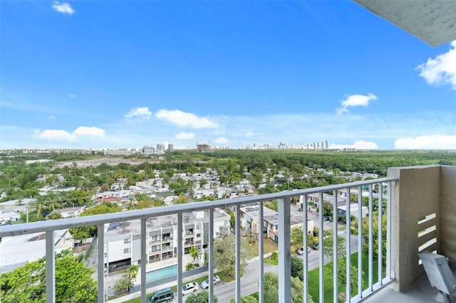 balcony featuring a city view