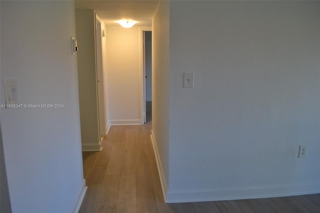 hall featuring light wood-type flooring