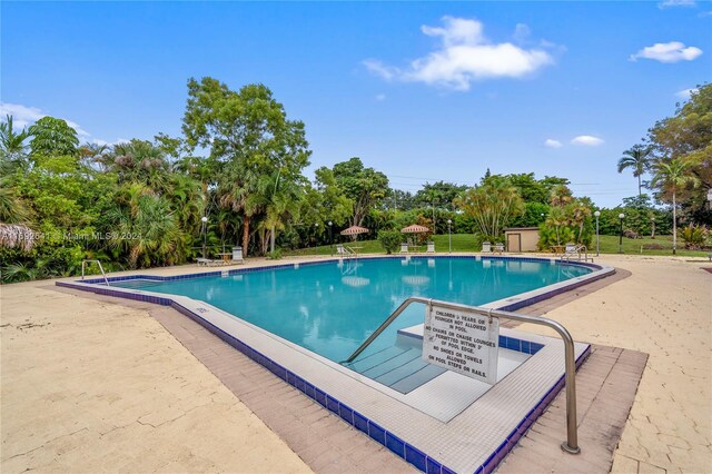 view of pool with a patio