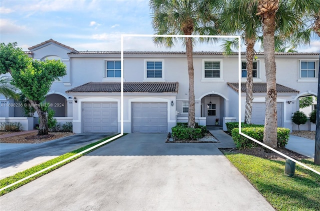 view of front of house with a garage