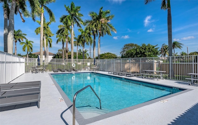 view of pool featuring a patio area