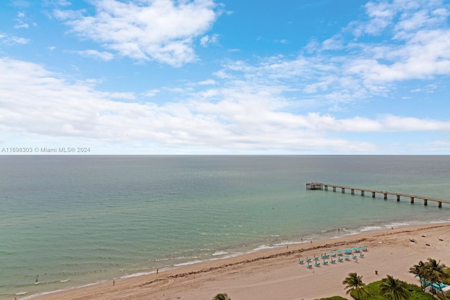 water view featuring a beach view