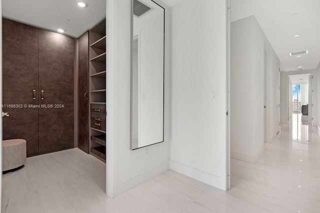 interior space featuring light tile patterned floors