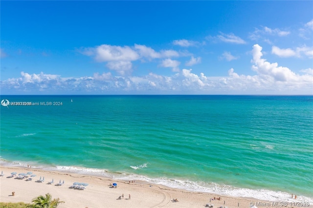 water view featuring a beach view