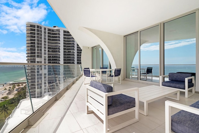 balcony with a water view