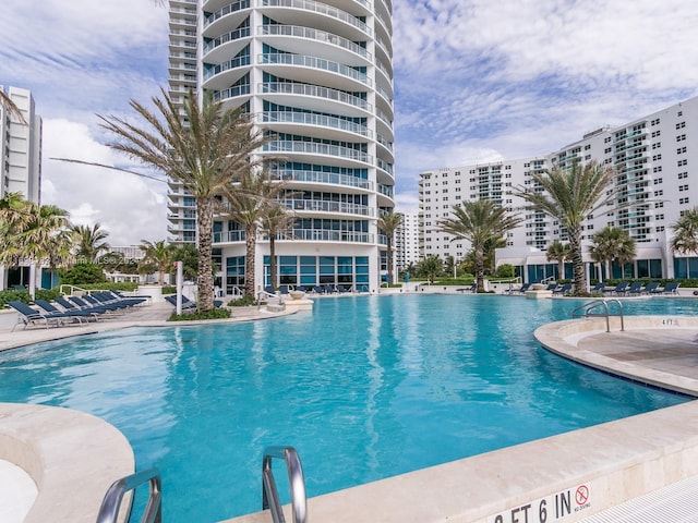 view of pool featuring a patio area