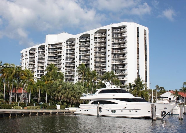 view of property with a water view