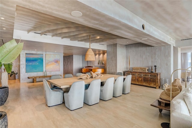 dining room with light hardwood / wood-style flooring