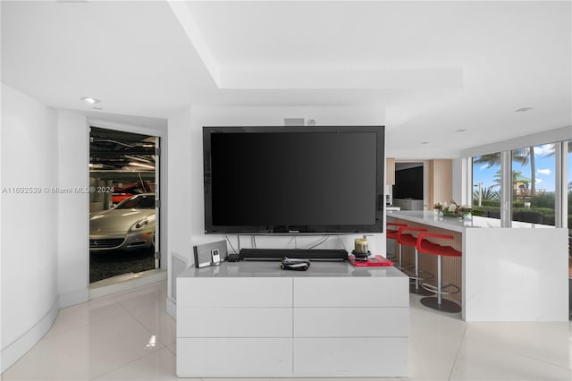 view of tiled living room