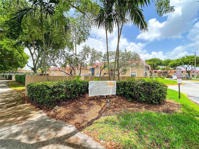 view of community sign