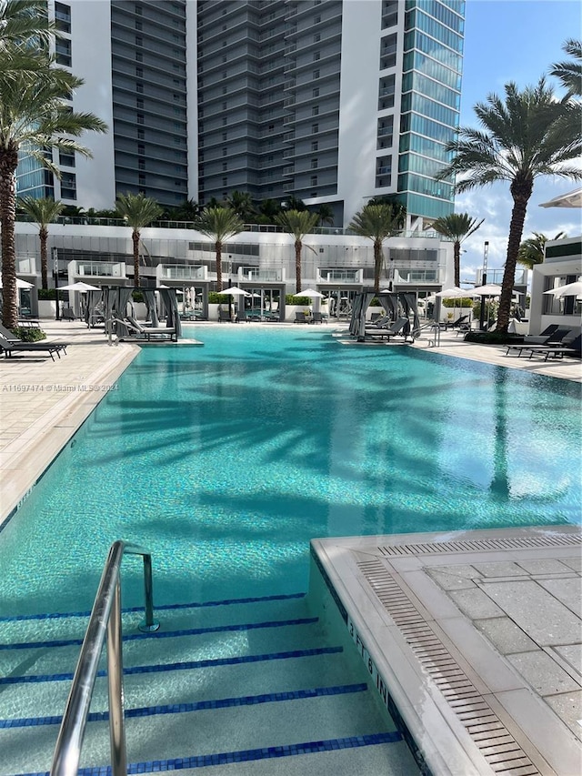 view of pool featuring a patio area