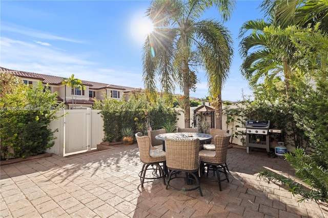 view of patio / terrace with a grill