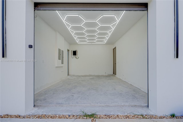 garage with electric panel