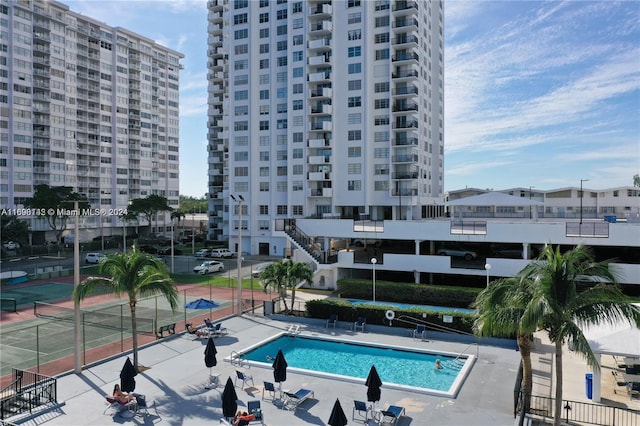 view of pool with a patio area