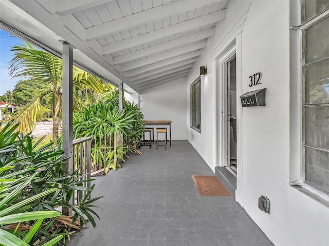 view of patio featuring covered porch