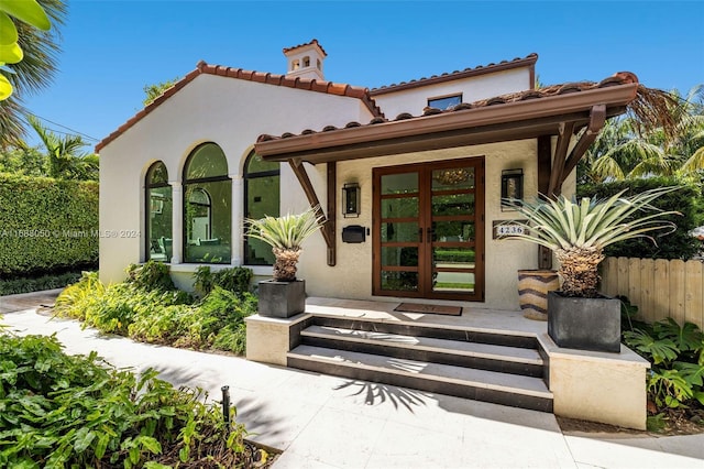 exterior space featuring french doors