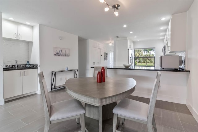 dining room with sink