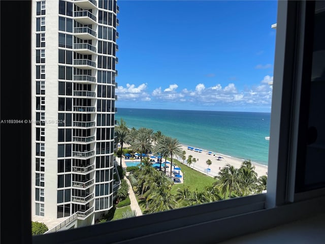 water view featuring a beach view