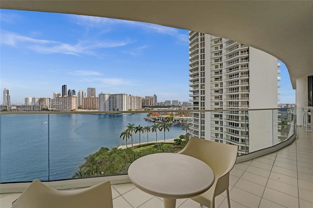 balcony with a water view