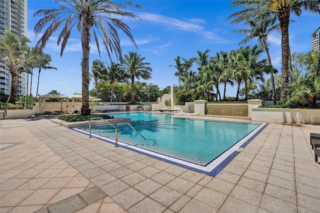 view of pool with a patio area