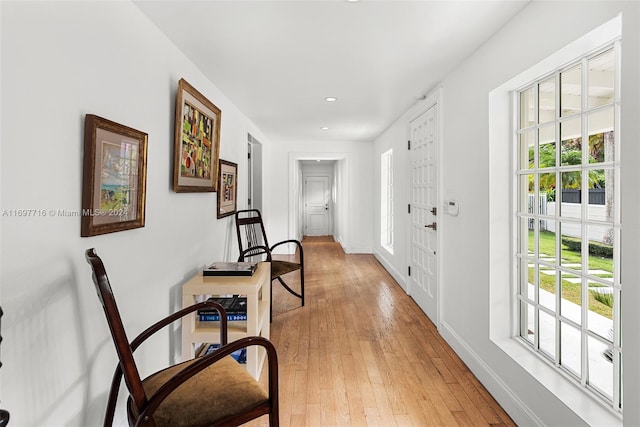 hallway featuring hardwood / wood-style floors