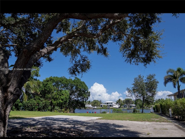 exterior space featuring a water view