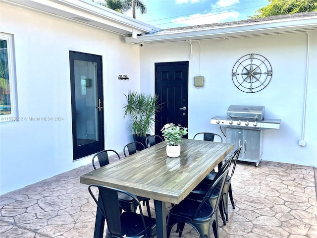 dining area featuring french doors