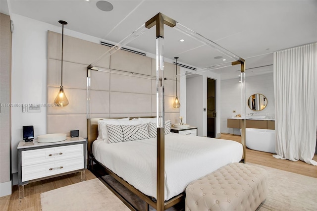 bedroom featuring dark hardwood / wood-style floors