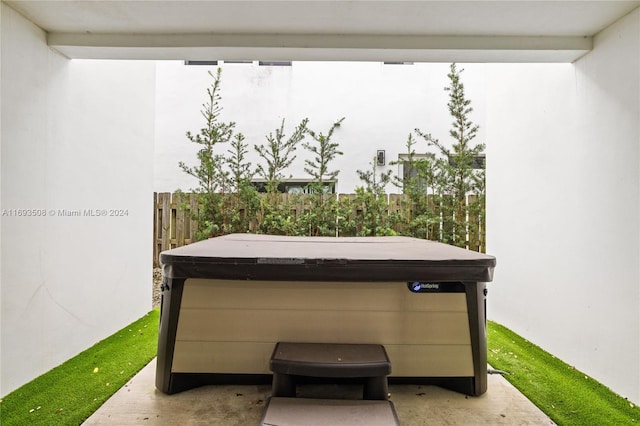 1816 SW 23rd St, Miami, FL 33145 - view of patio / terrace with a hot tub