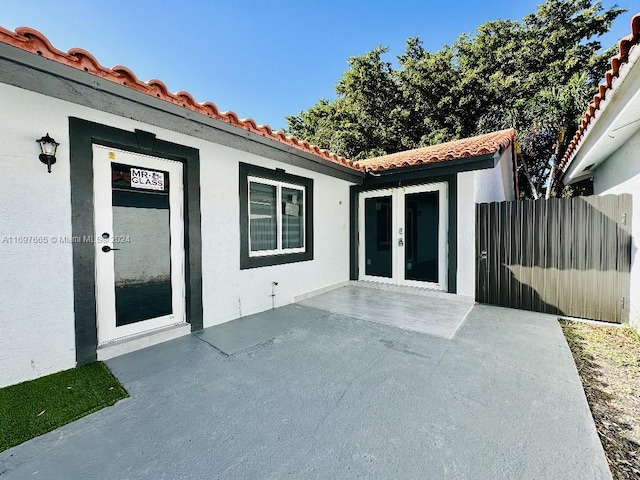 view of patio / terrace featuring french doors