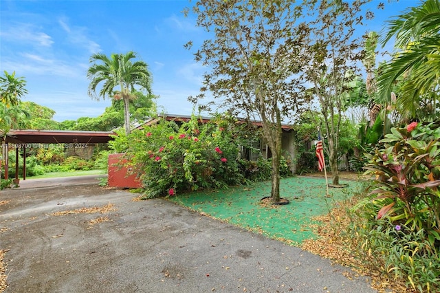 view of front of house featuring a front yard and a carport