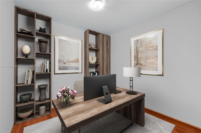 office featuring hardwood / wood-style flooring