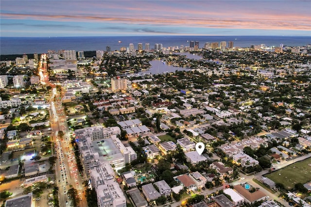 909 NE 16th Ter Unit 2, Fort Lauderdale, FL 33304 - aerial view of property and surrounding area with nearby urban area and a large body of water