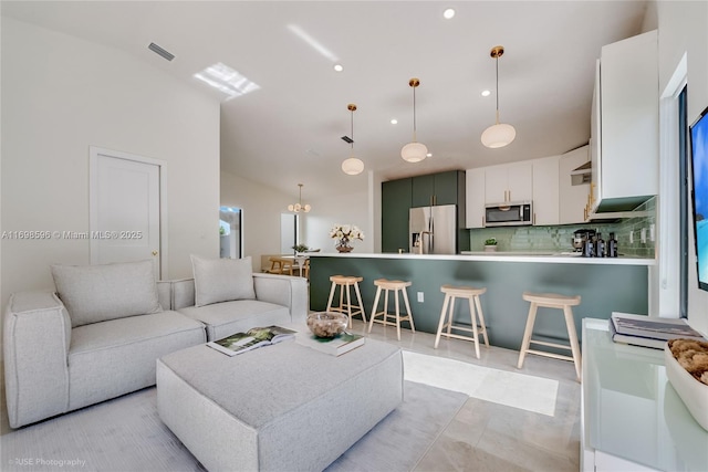 14584 SW 115th St, Miami, FL 33186 - living room with lofted ceiling and recessed lighting