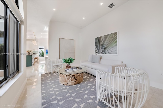 14584 SW 115th St, Miami, FL 33186 - living room with lofted ceiling and recessed lighting