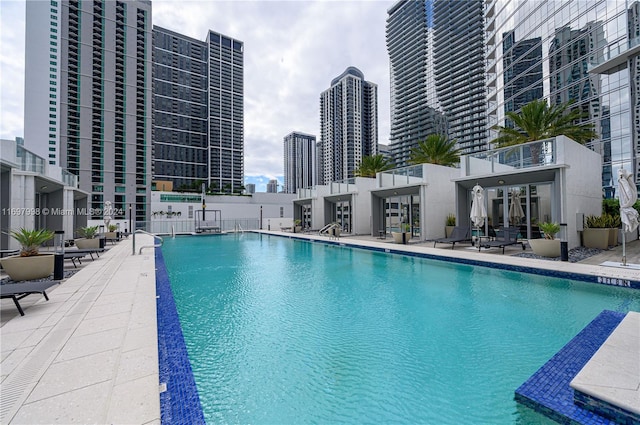 view of pool with a patio area