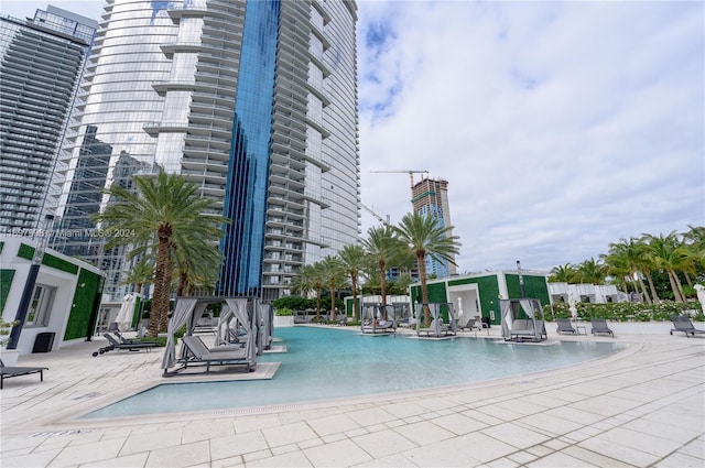 view of pool with a patio area