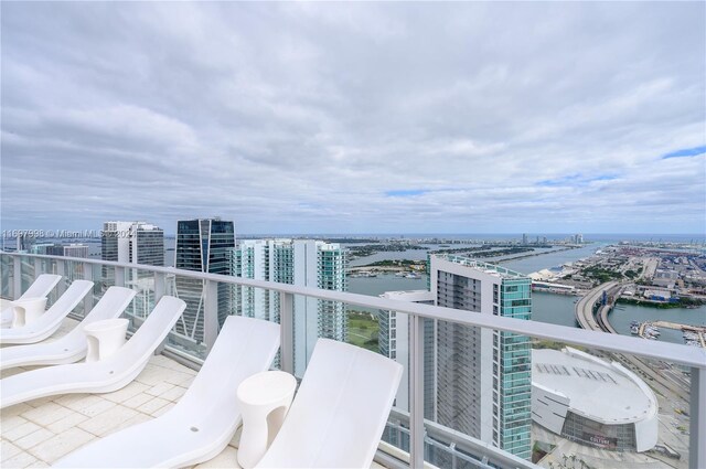 balcony with a water view