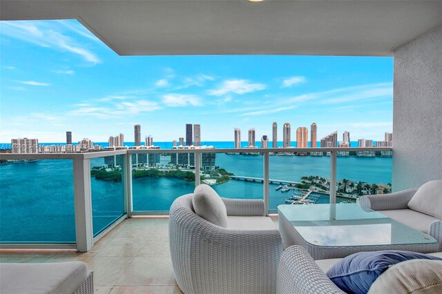 3201 NE 183rd St Unit 2607, Aventura, FL 33160 - balcony featuring a water view and a skyline view