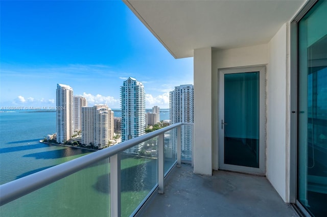 balcony with a water view