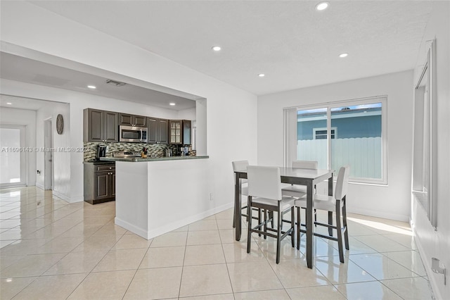 view of tiled dining room